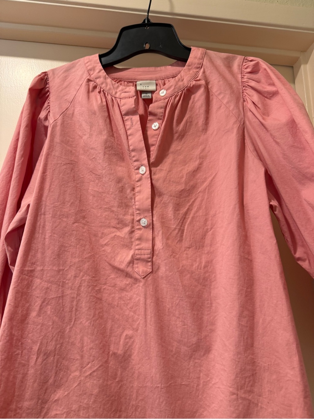 a new day Pink Long-Sleeve Button Placket Tunic